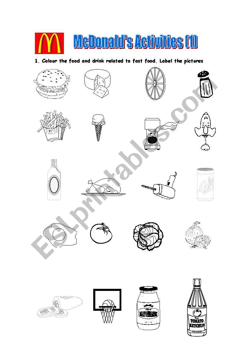 McDonalds Activities worksheet