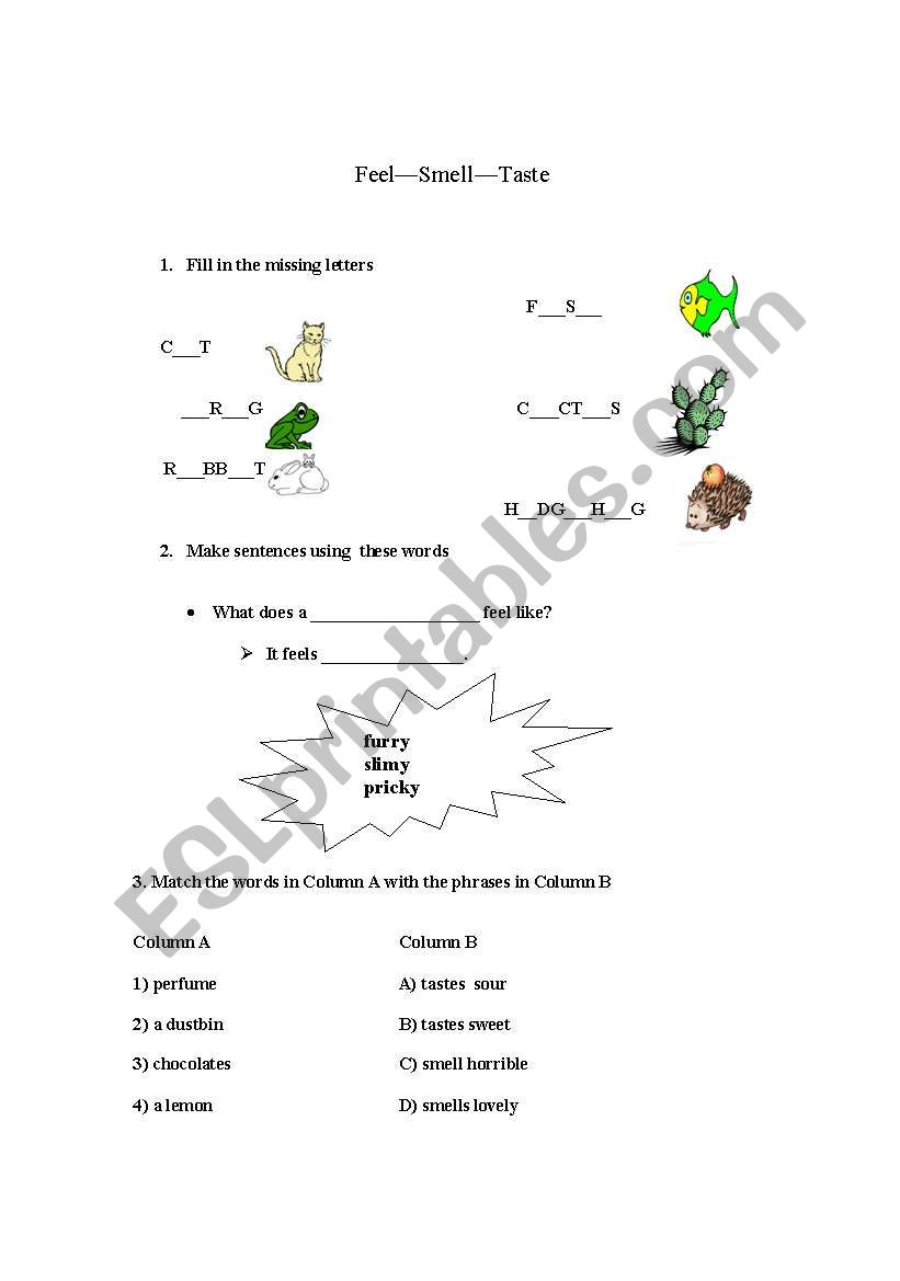Sensation Verbs worksheet
