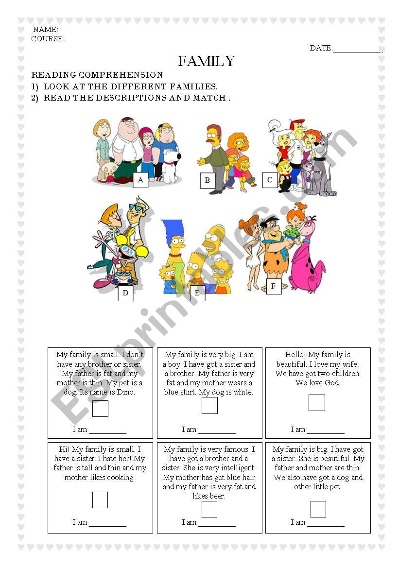 Family worksheet