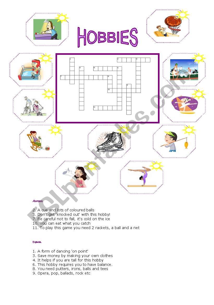 Hobbies worksheet