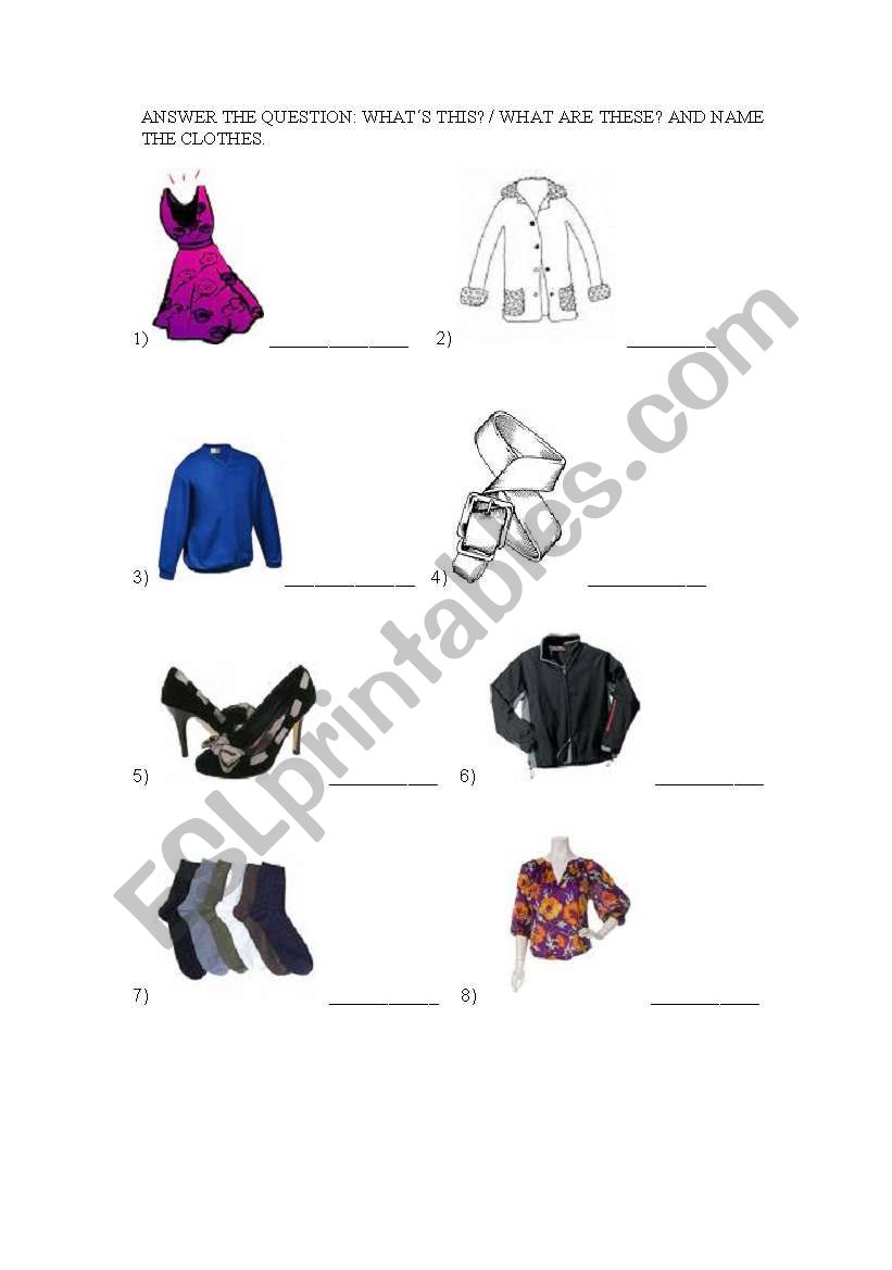  CLOTHES worksheet