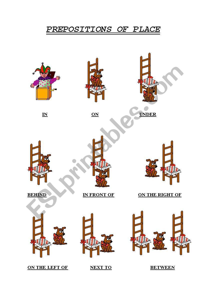 prepositions of place worksheet