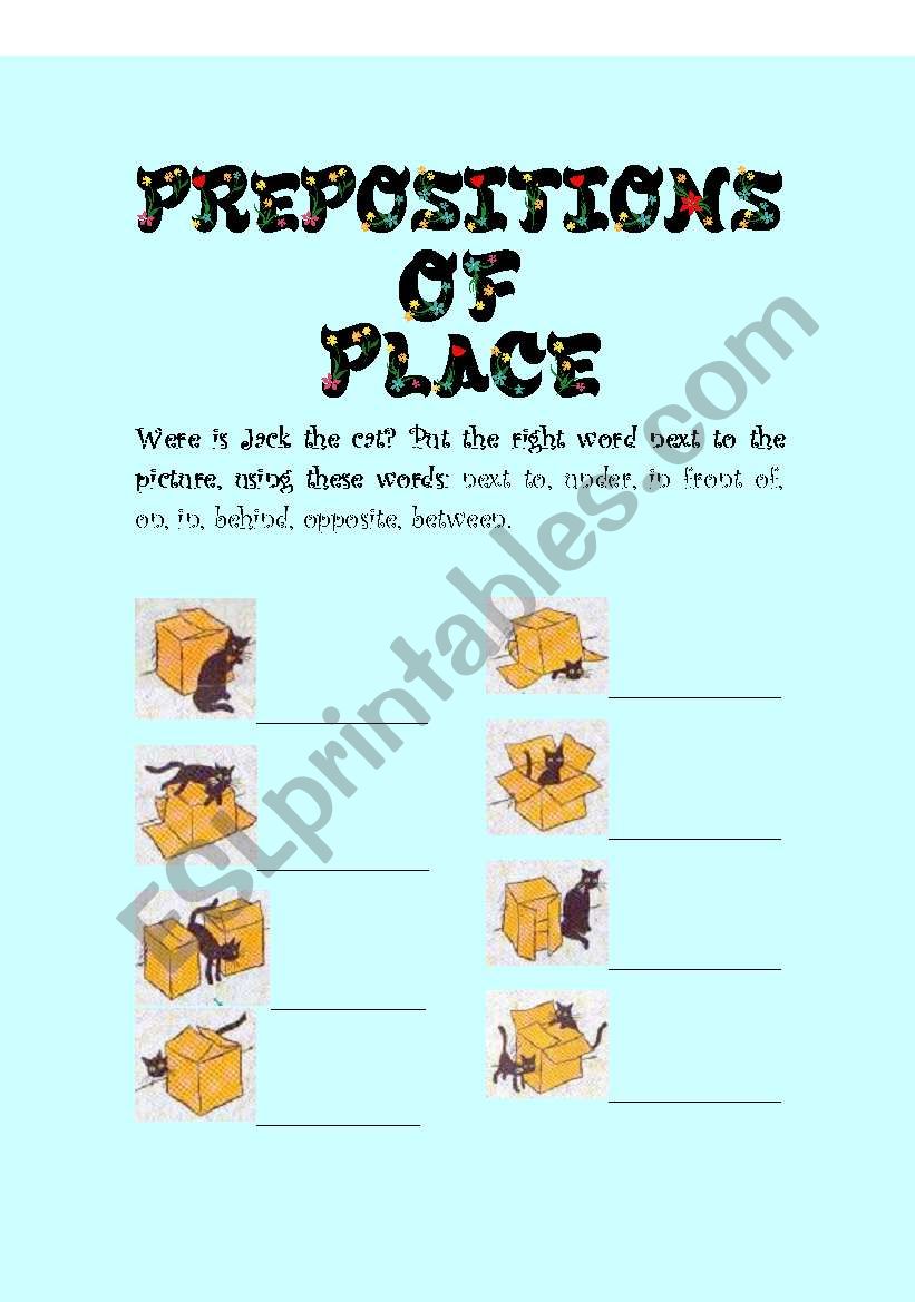 Prepositions of place - elementary