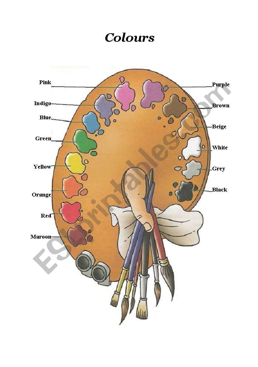 Colours worksheet