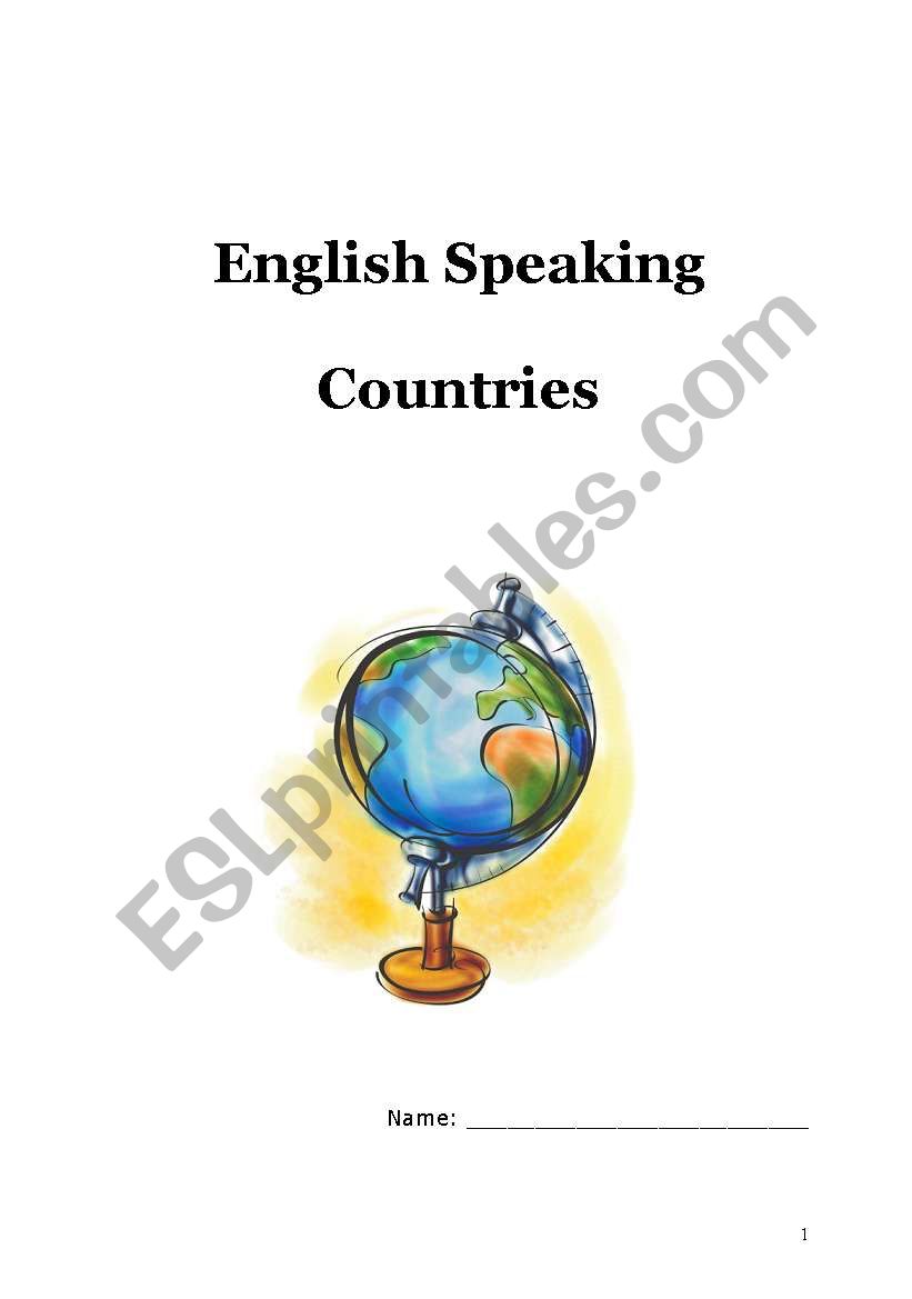 English speaking countries worksheet