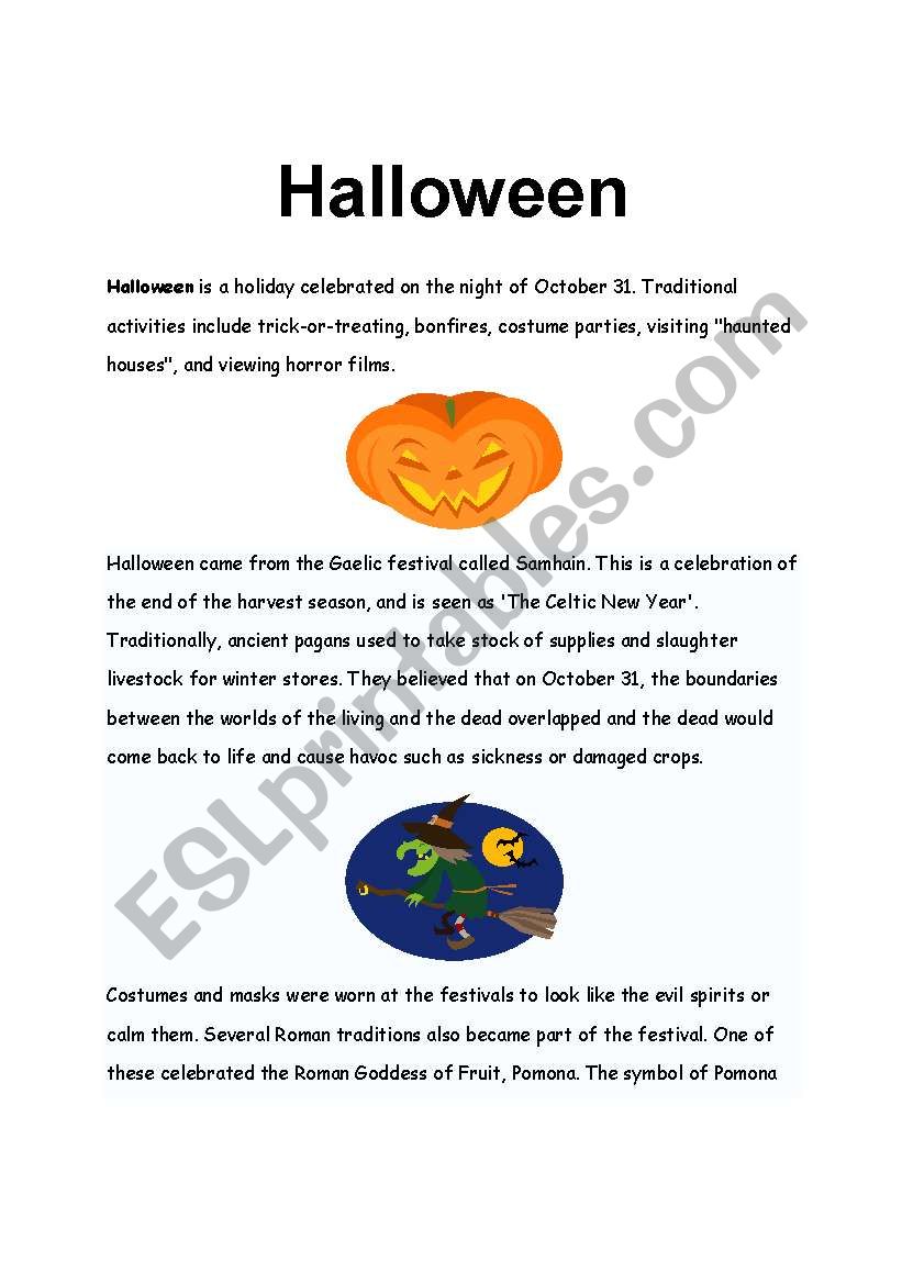 Halloween worksheet