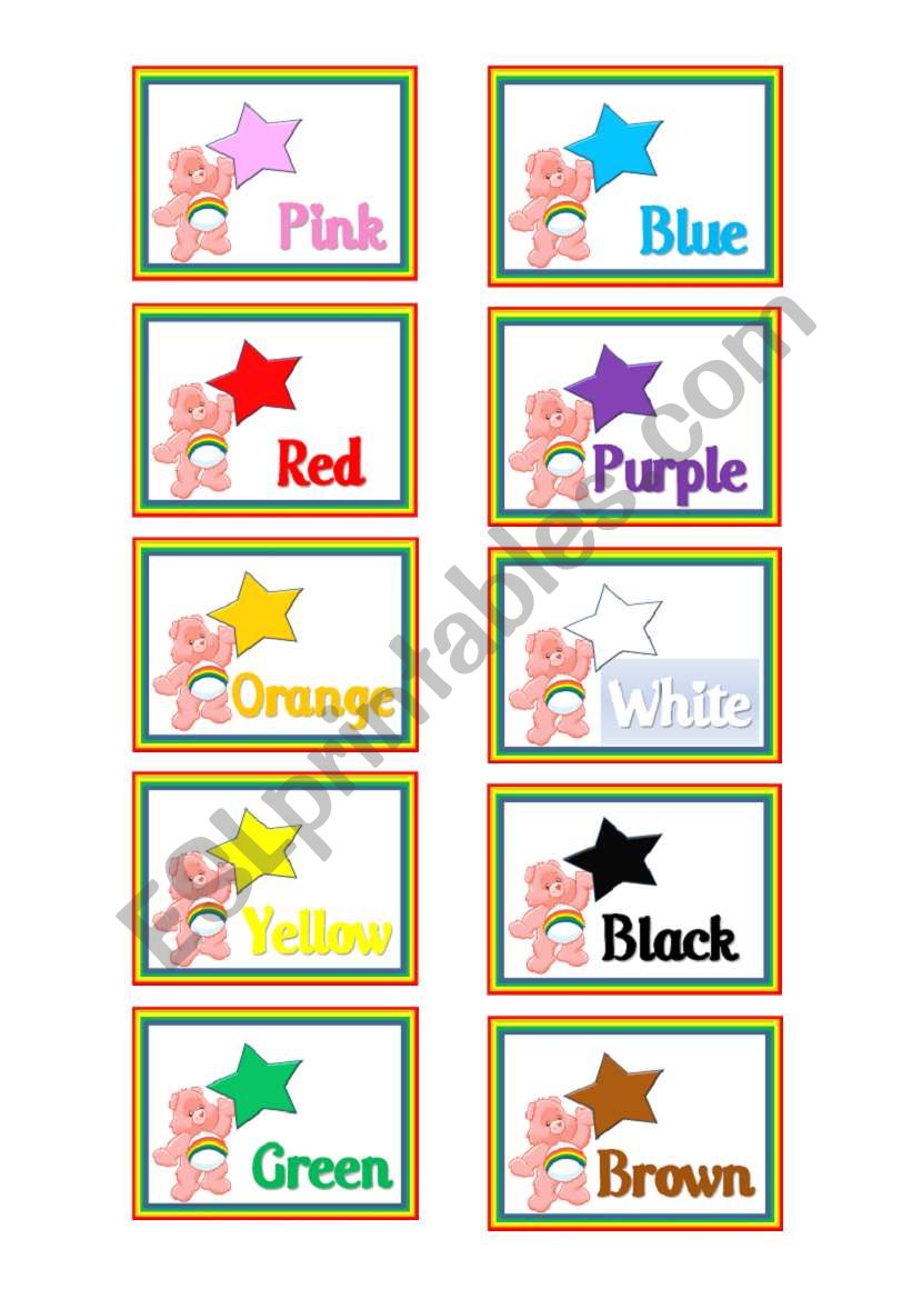 Care Bears Colors  worksheet