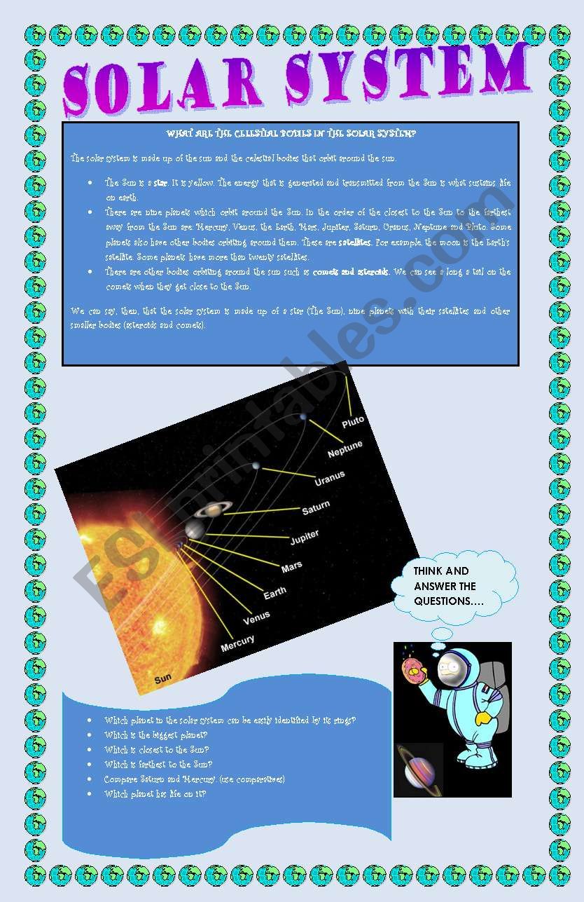 Planets worksheet