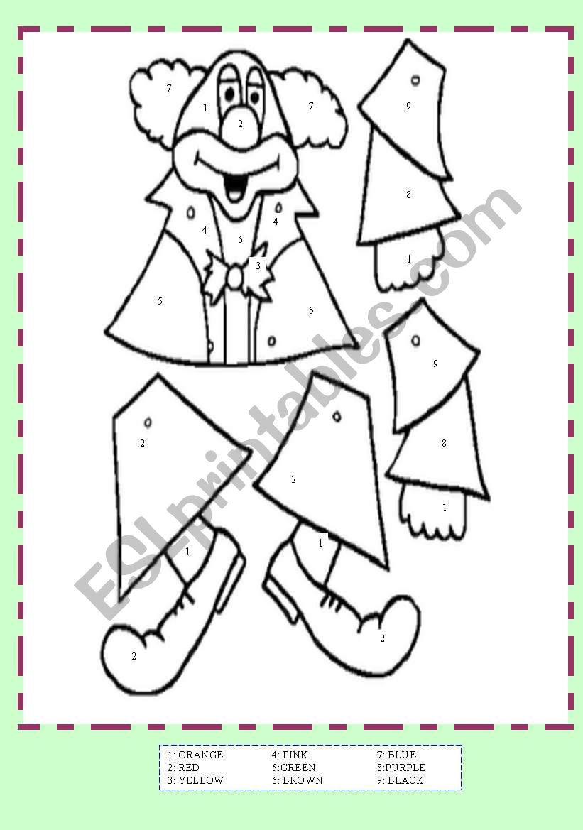 THE CLOWN ESL Worksheet By Elepi