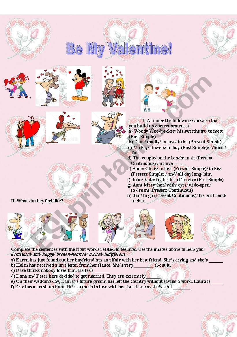 Be My Valentine worksheet