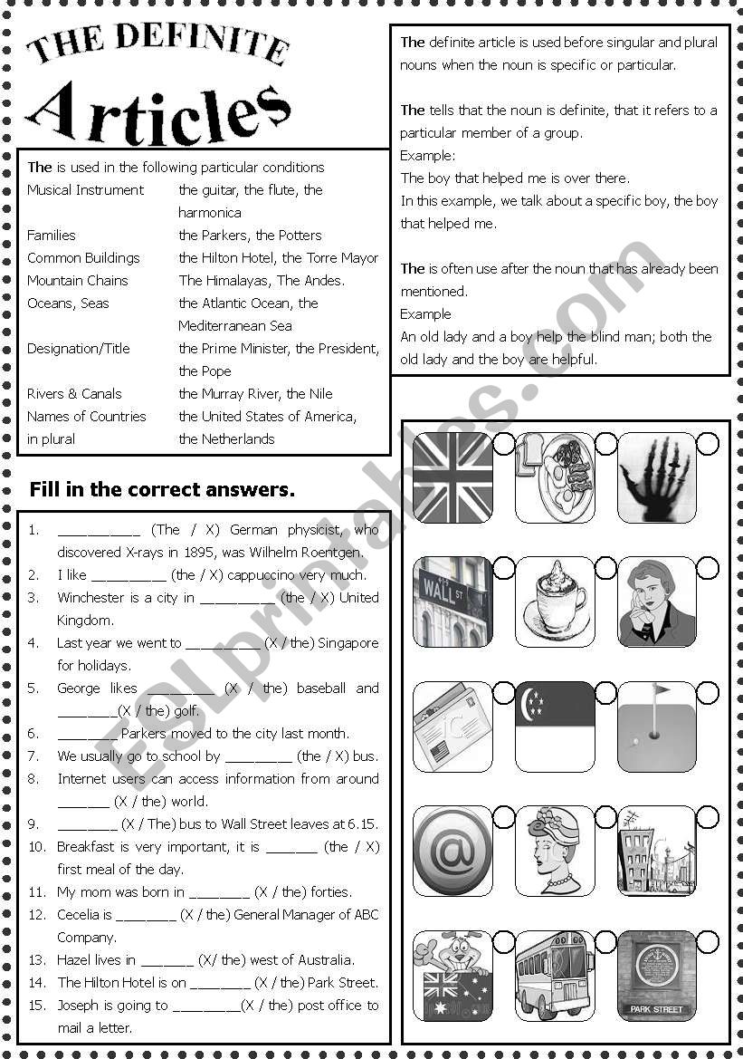 The Definite Articles - Intermediate