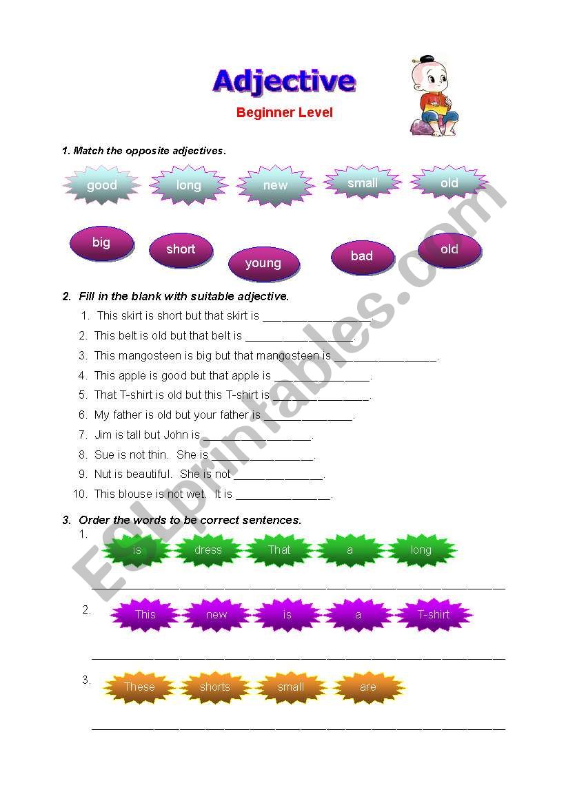 Adjective worksheet