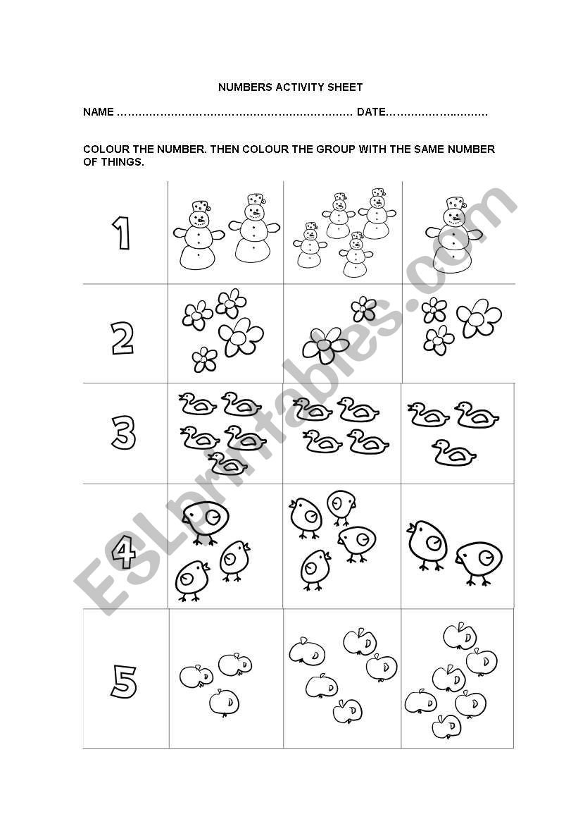 work number worksheet