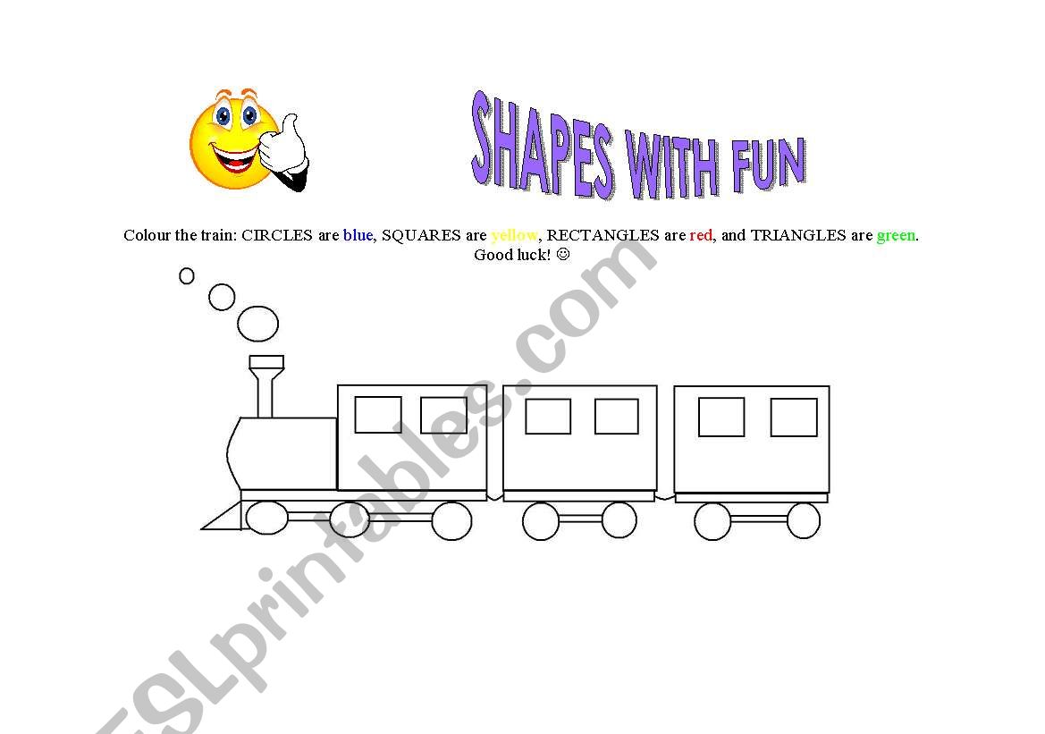 shapes colours worksheet