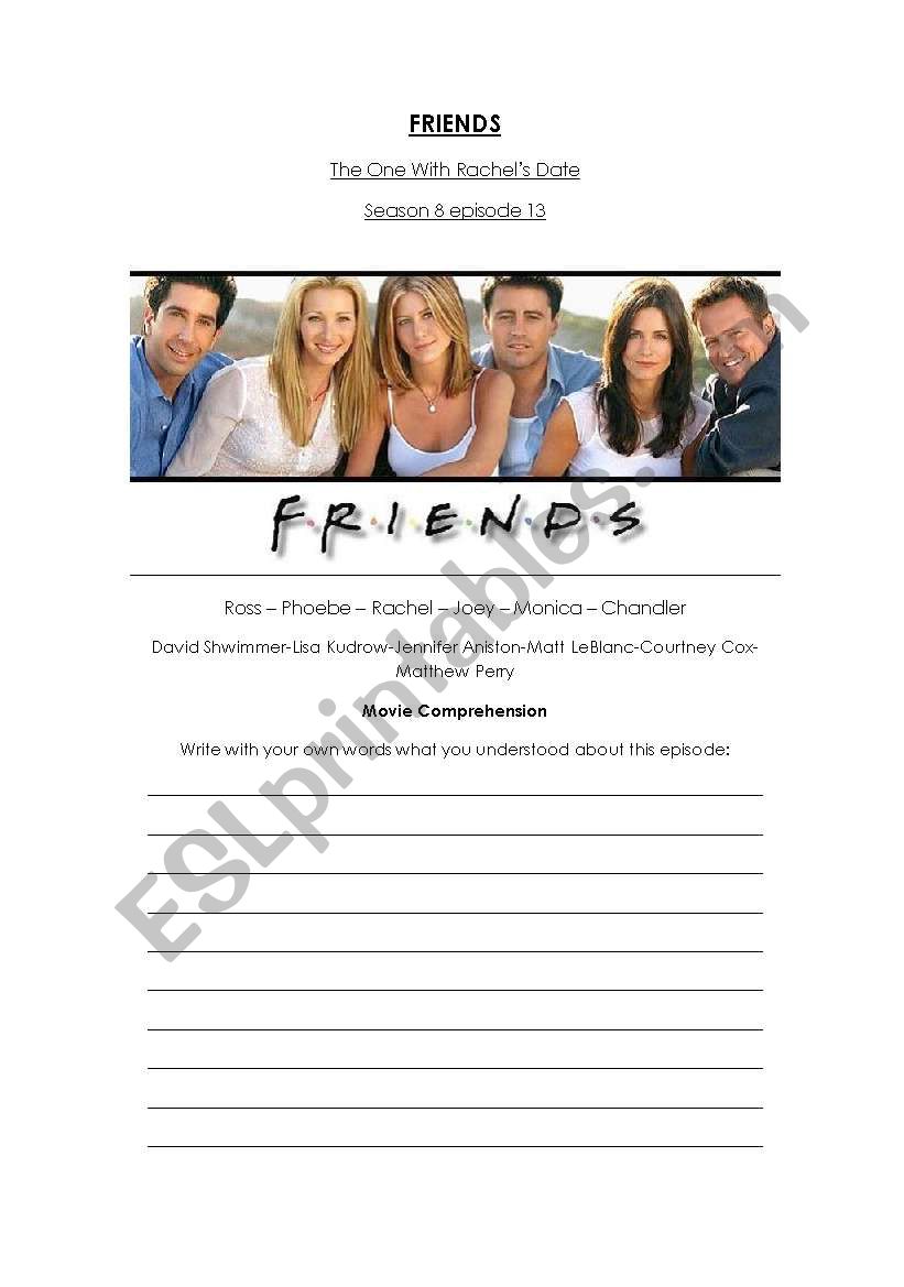 Movie Session FRIENDS worksheet