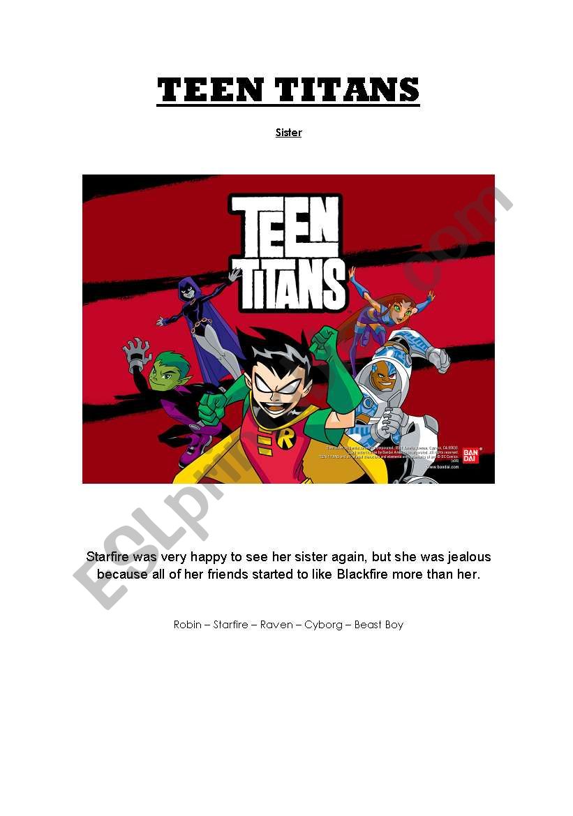 Movie Session - TEEN TITANS worksheet