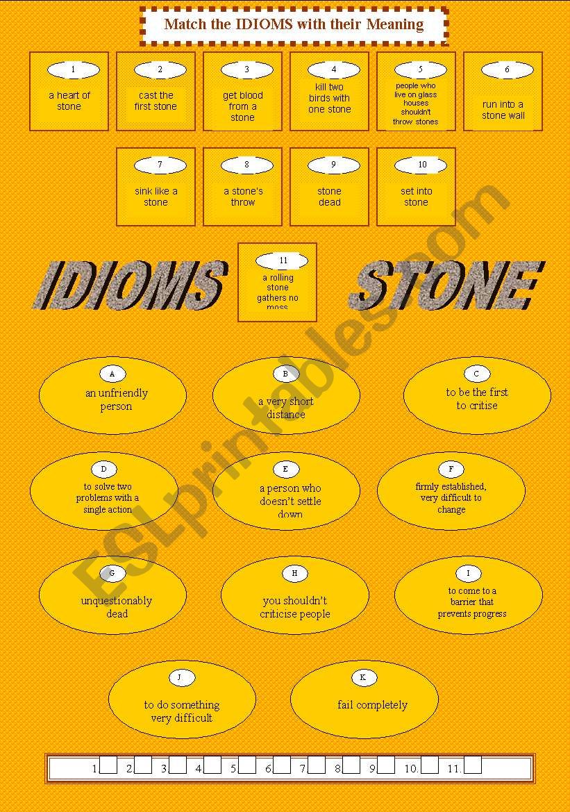 Idioms and sayings with the word STONE