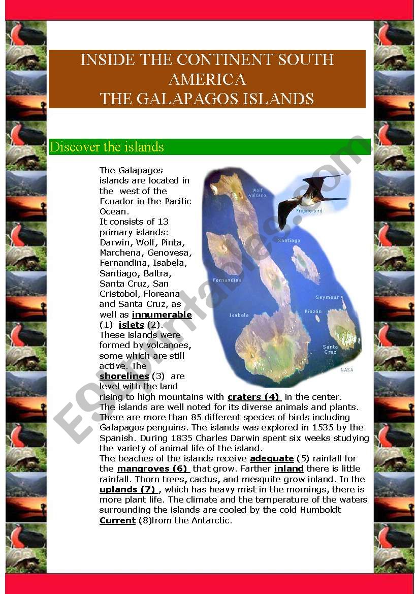 Inside the continent Sout America - The Galapagos Islands(7 pages) 