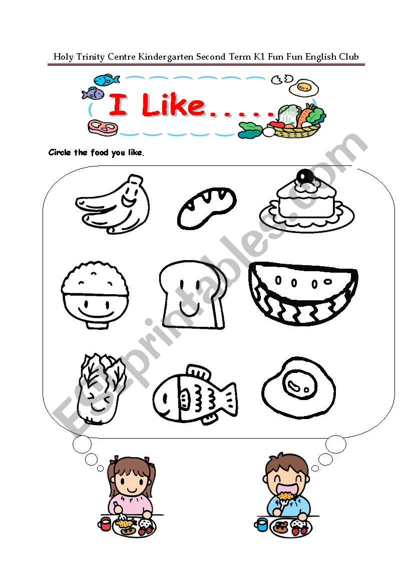 What do you like? worksheet