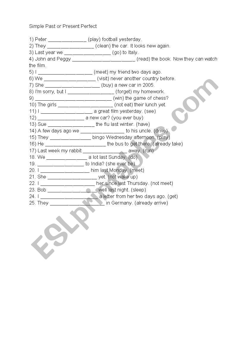 Simple Past or Present Perfect