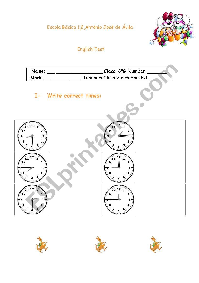 time worksheet