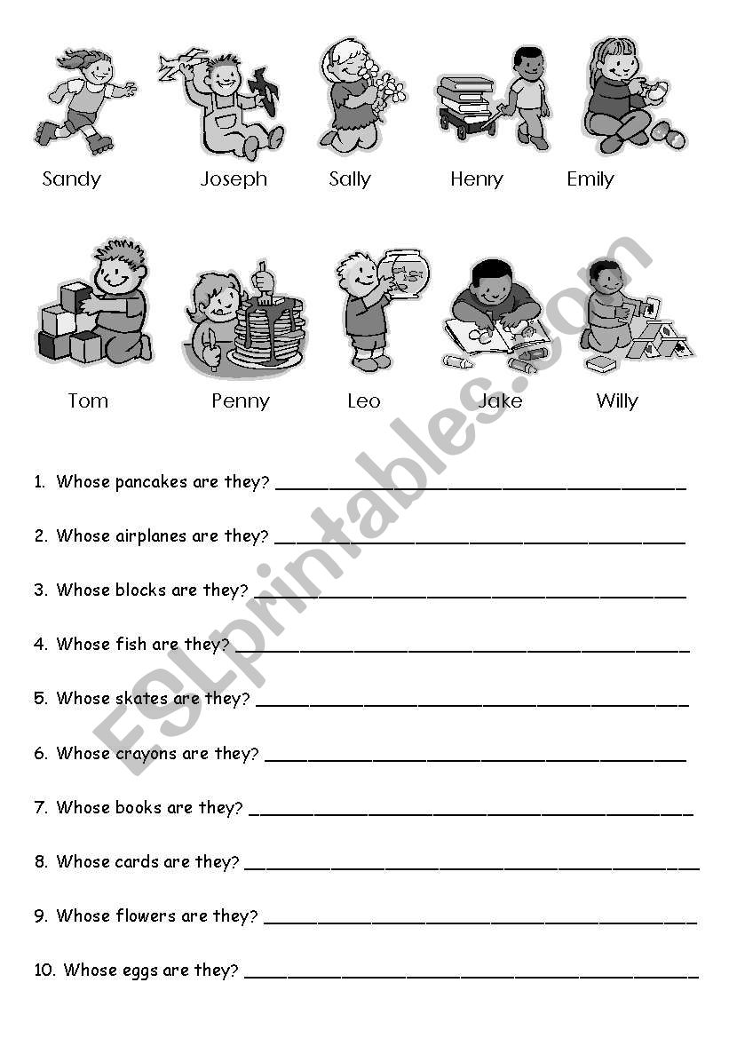 Whose (plural) worksheet