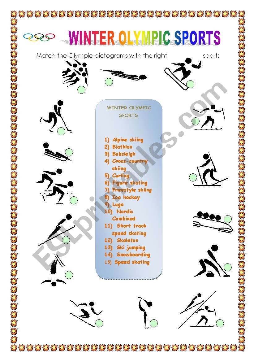 WINTER OLYMPIC GAMES (II) worksheet