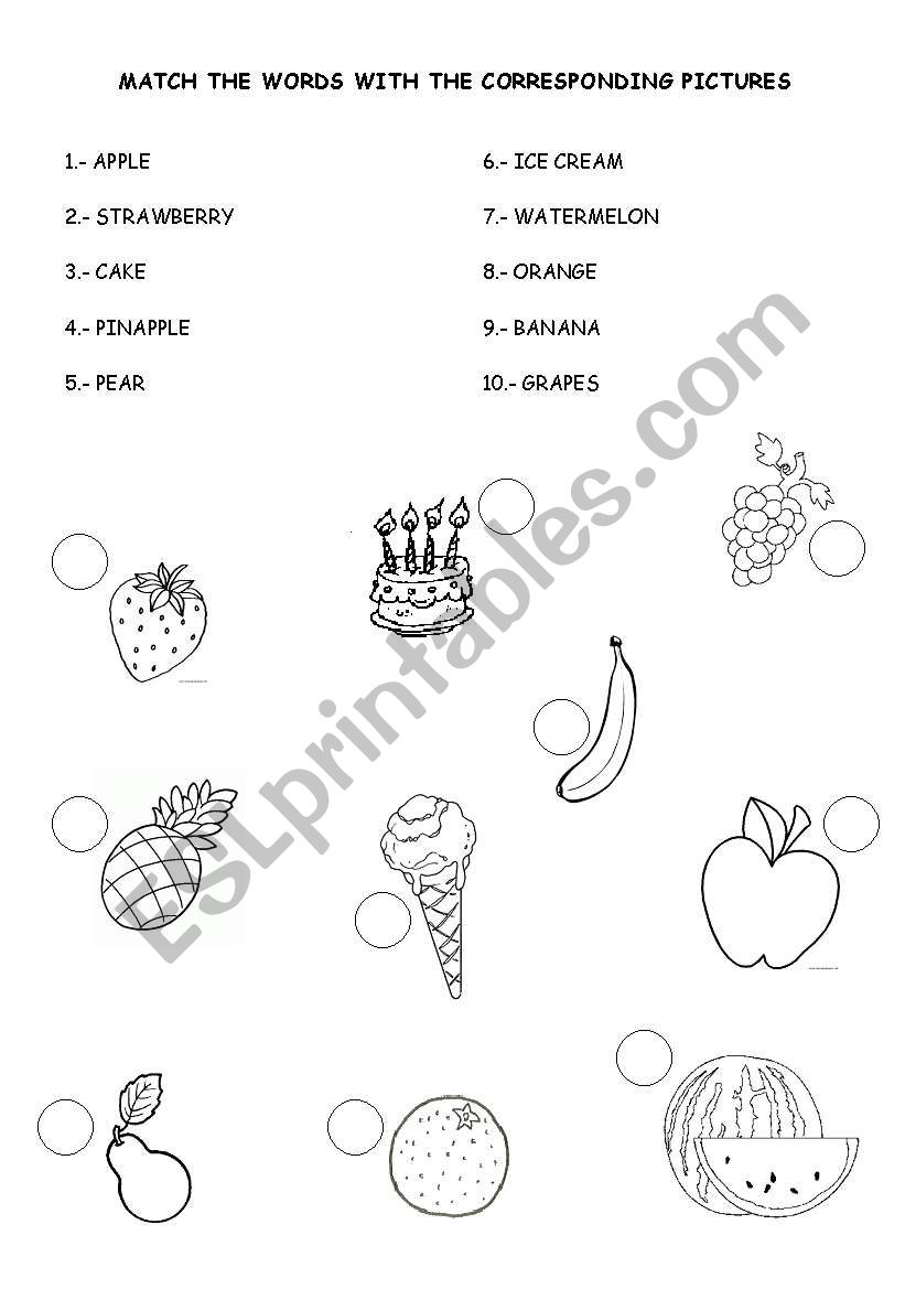 FRUITS worksheet