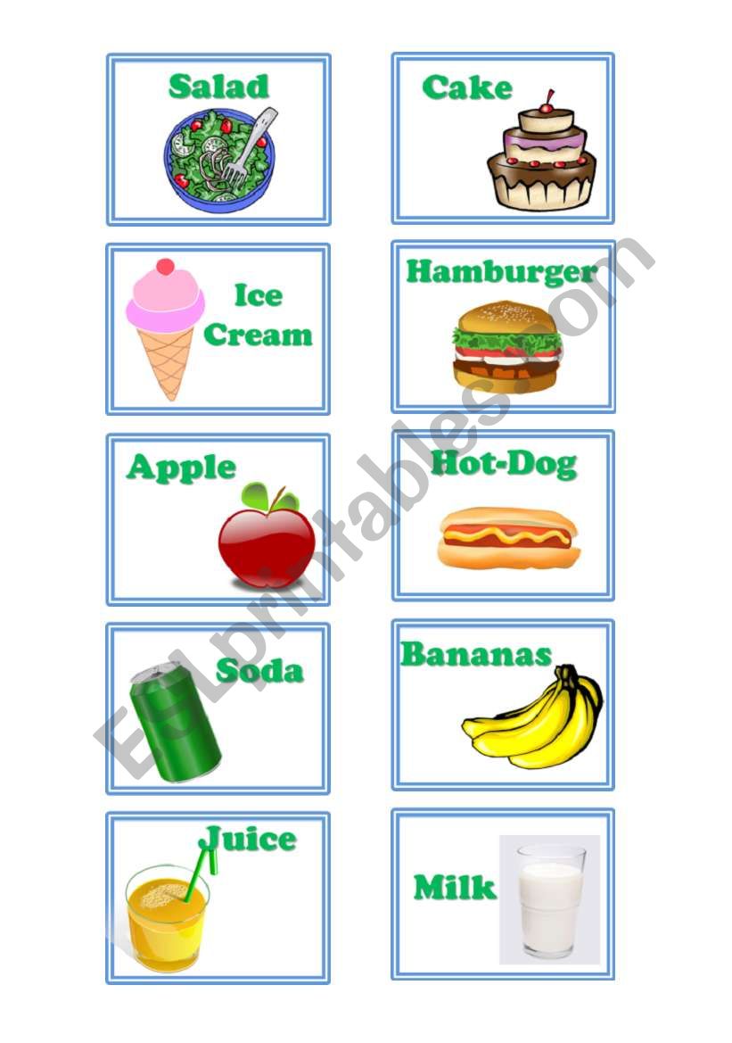 Food Flashcards worksheet