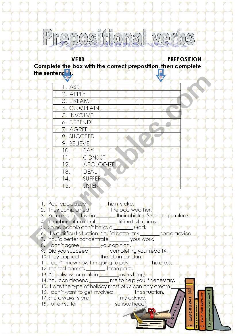 Prepositional Verbs worksheet