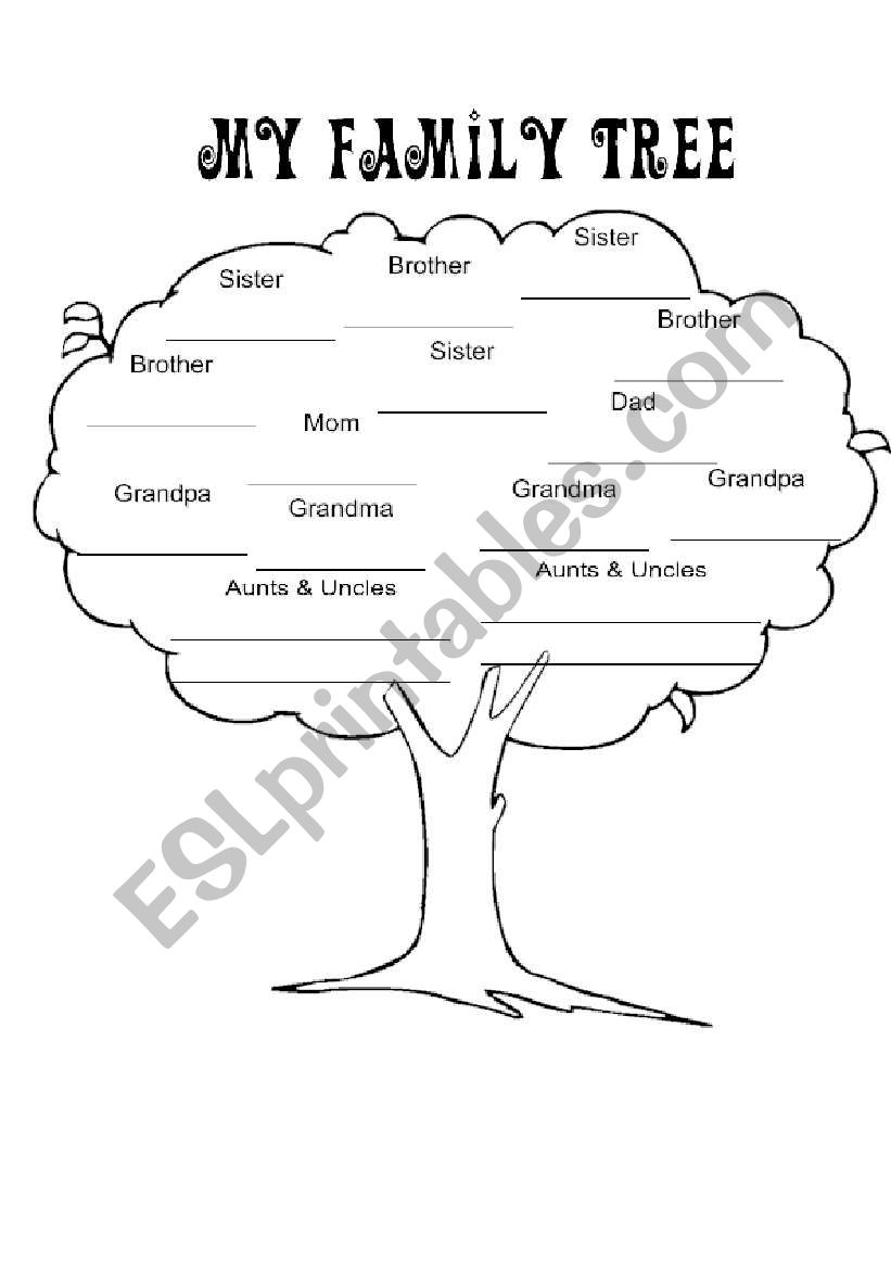 My family tree worksheet