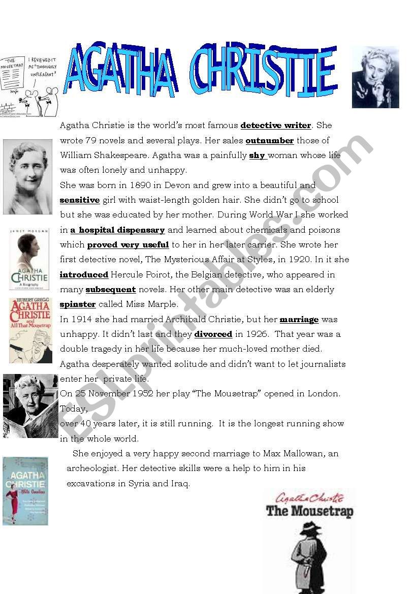 Agatha Christie worksheet