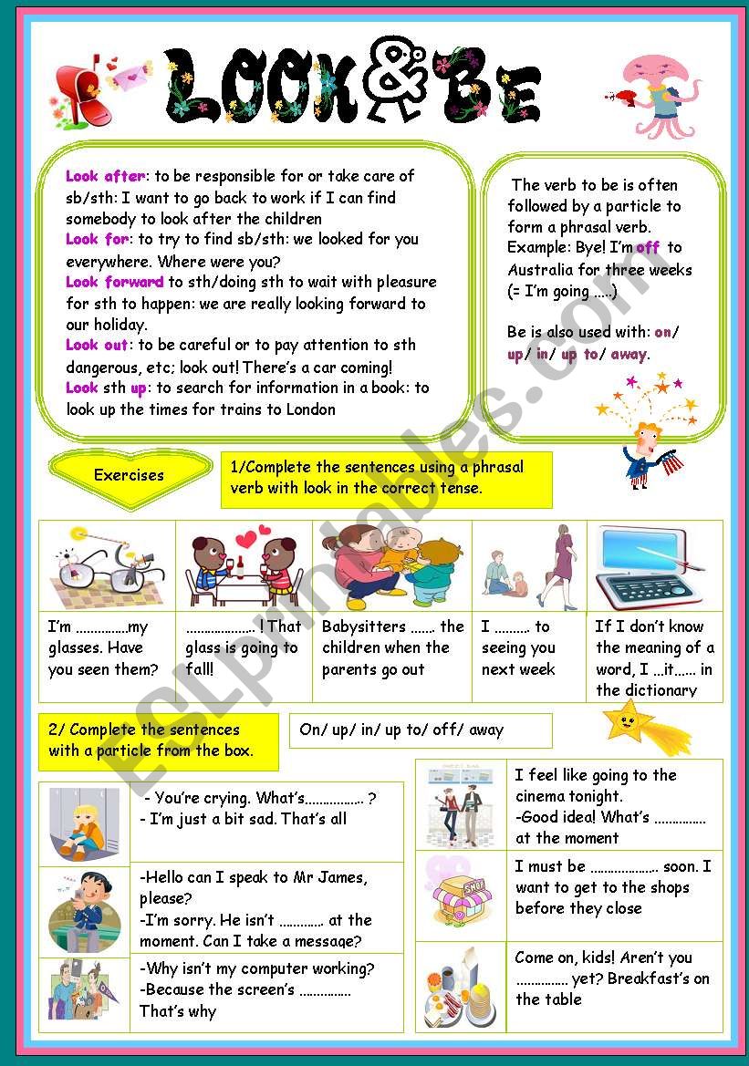 look and be worksheet