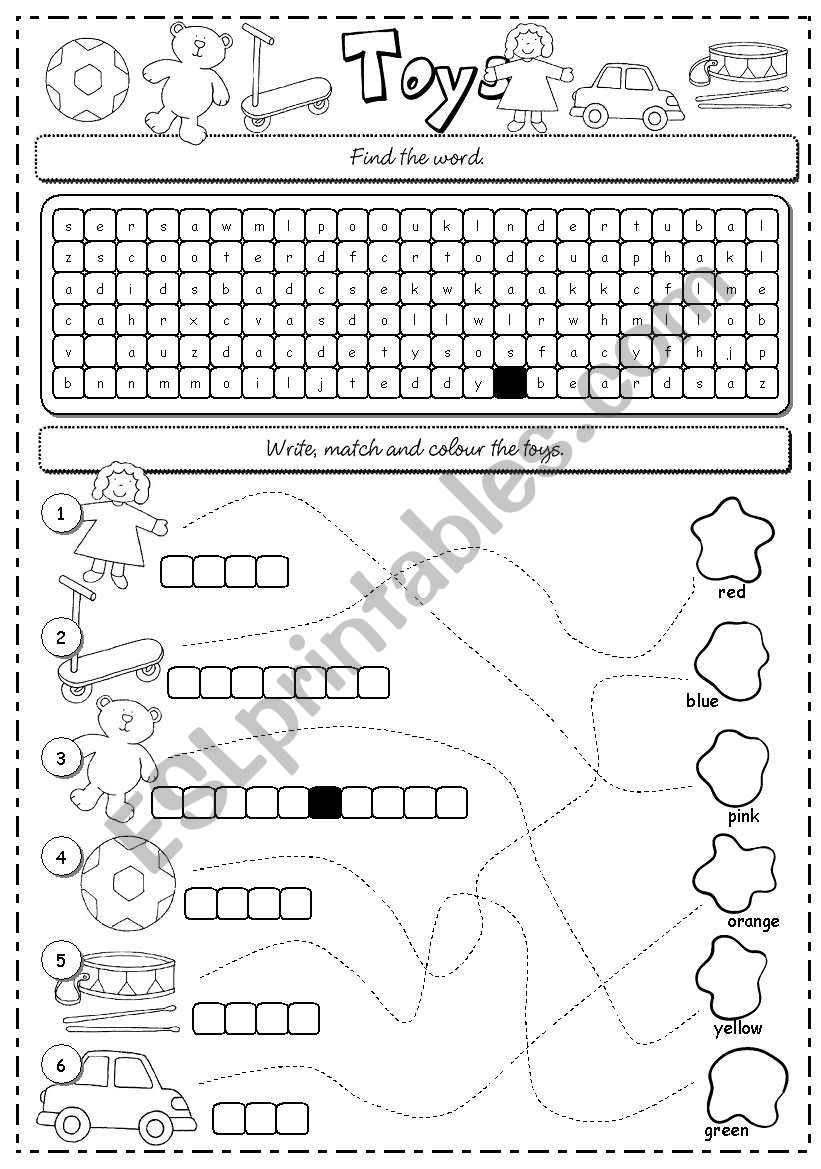 Toys worksheet