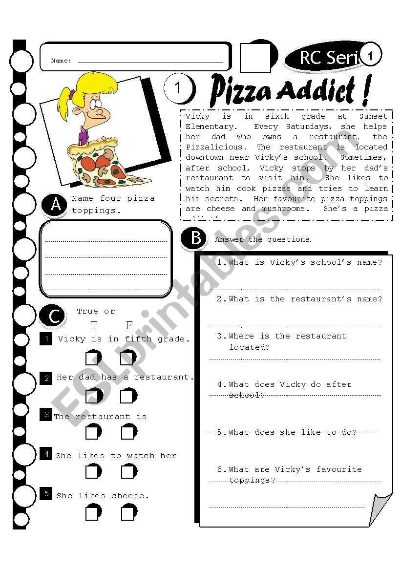 RC Series 17 - Pizza Addict (Fully Editable + Answer Key)