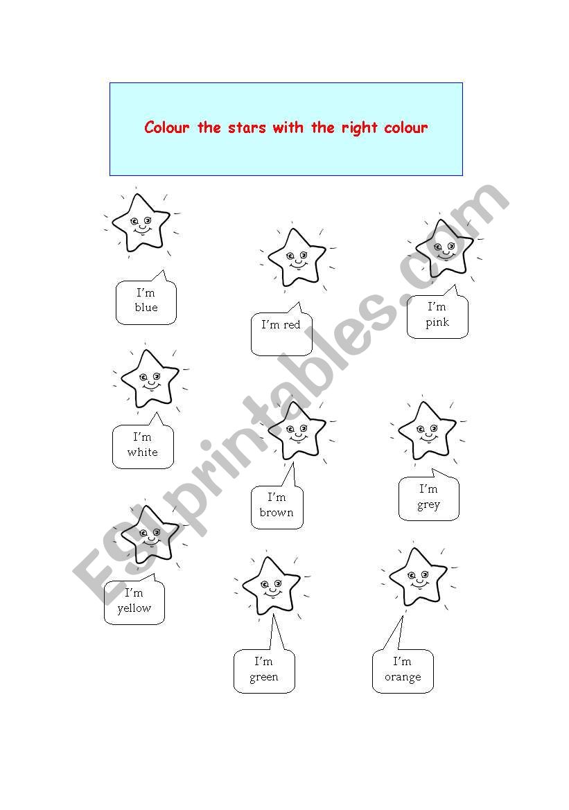 Colour the stars worksheet