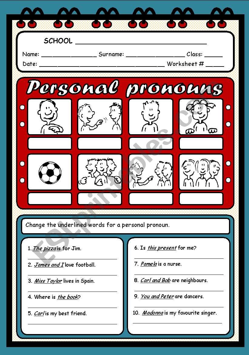 PERSONAL PRONOUNS worksheet