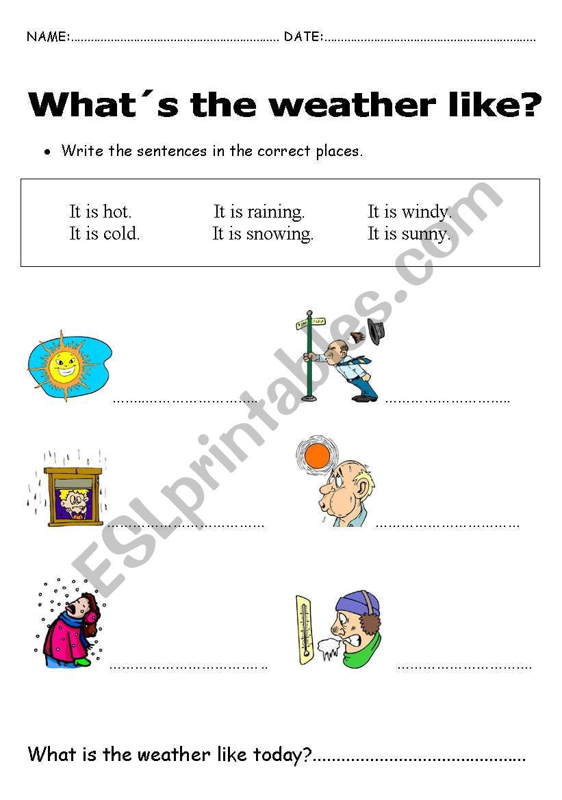 What is the weather like? worksheet