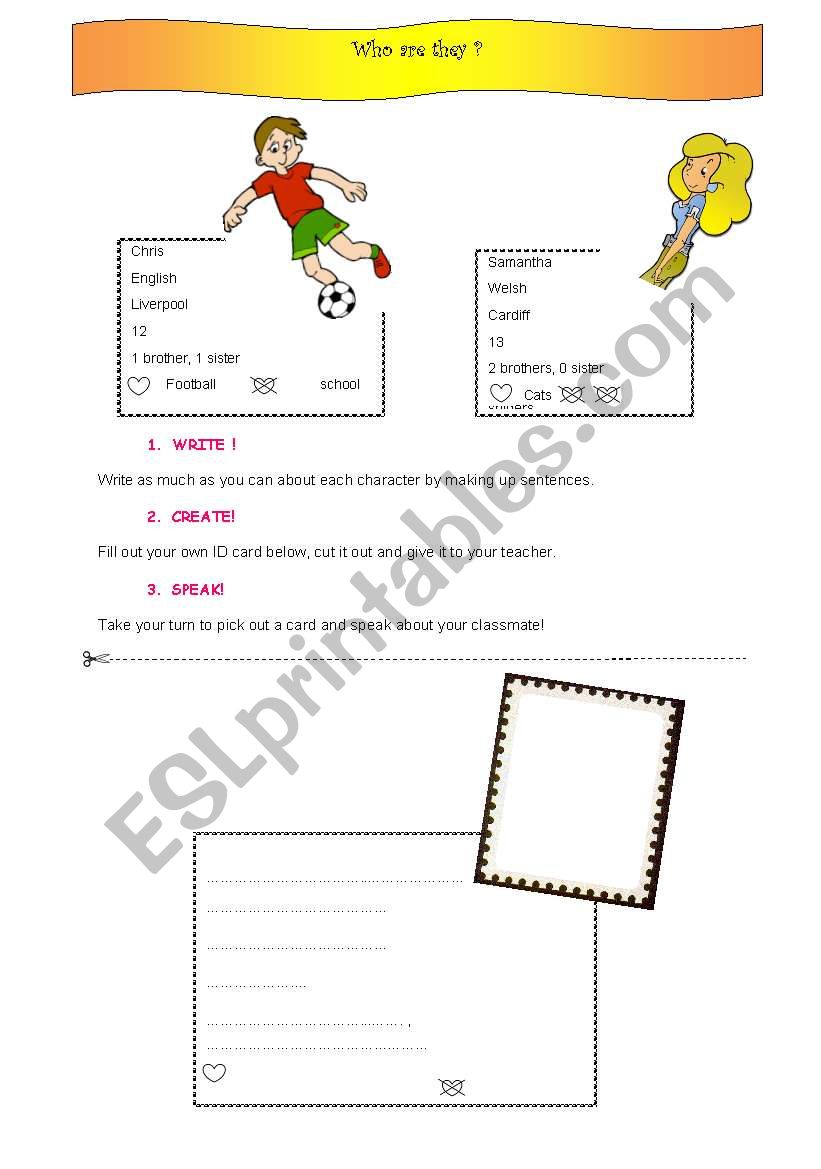 ID cards - Who are they? worksheet