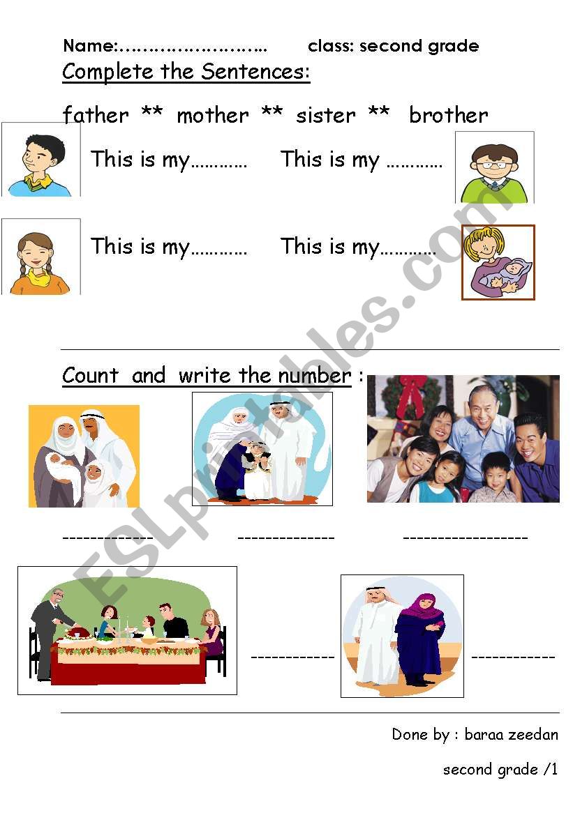 my family worksheet