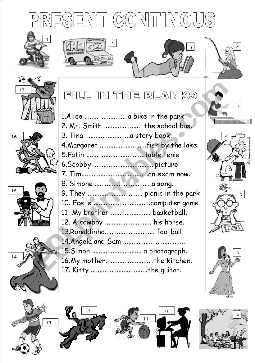 Present Continuous worksheet