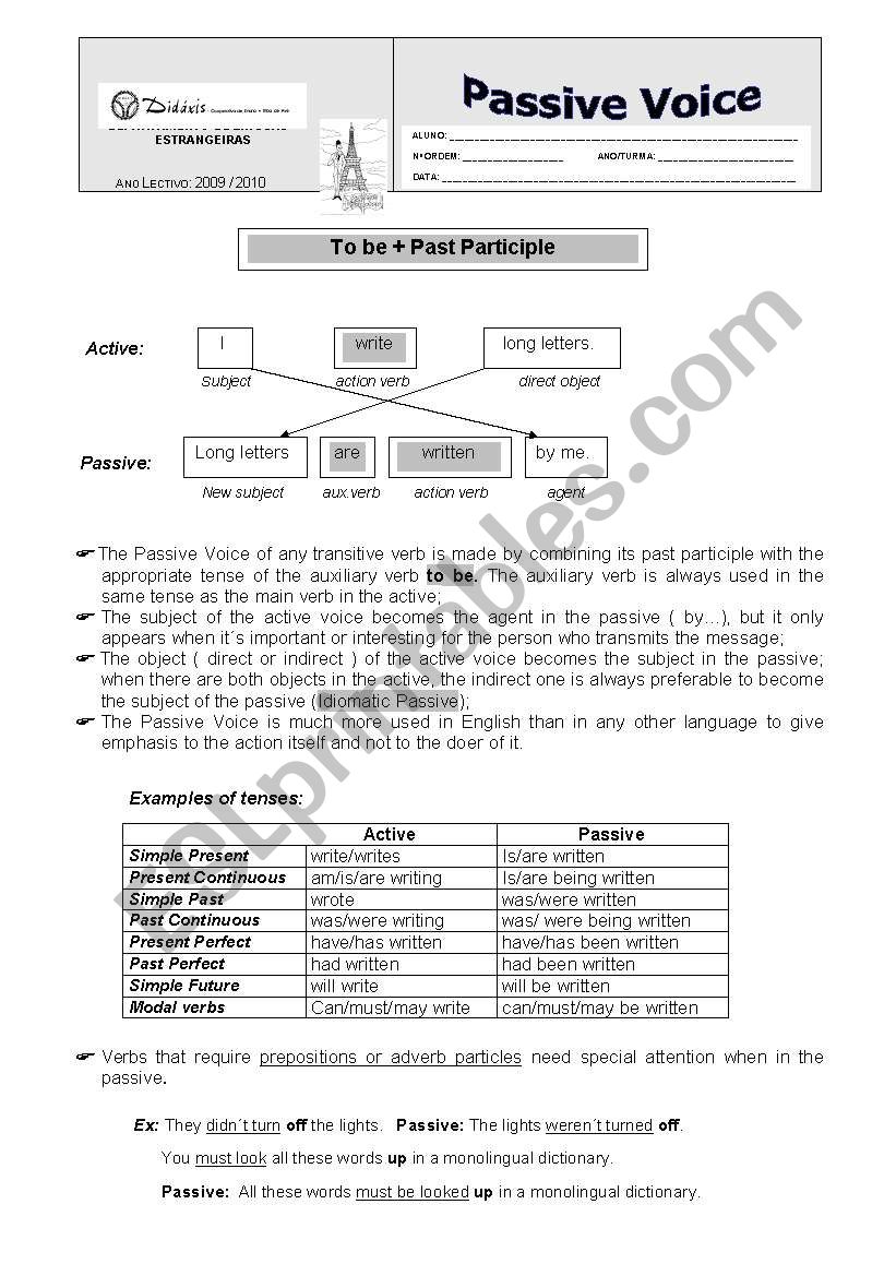 Passive Voice worksheet