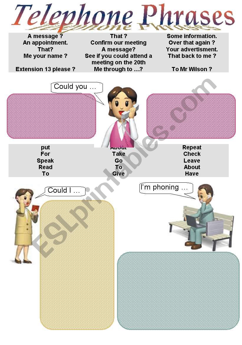 TELEPHONE PHRASES worksheet