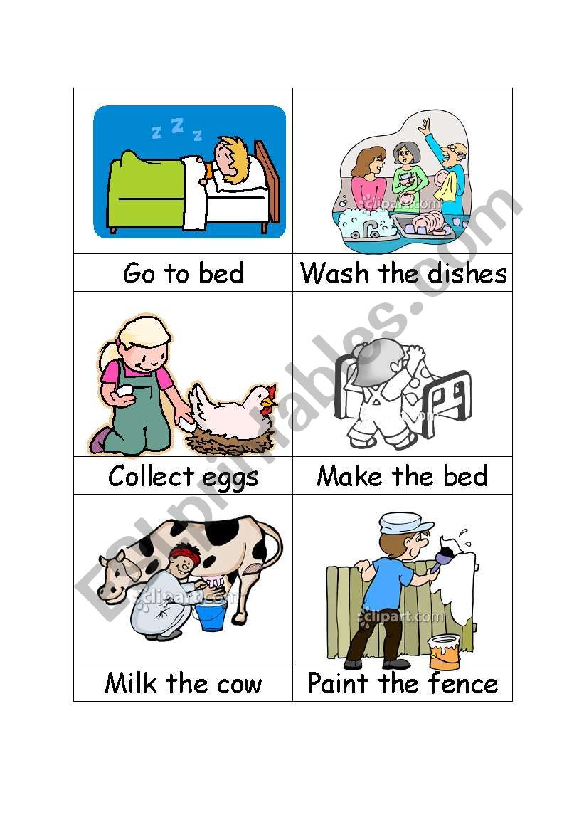 chores in the country worksheet