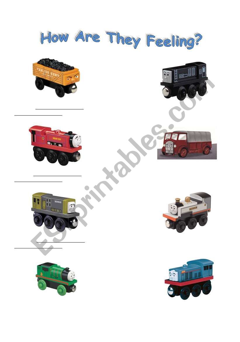 English Worksheets Thomas The Tank Engine Feelings Worksheet