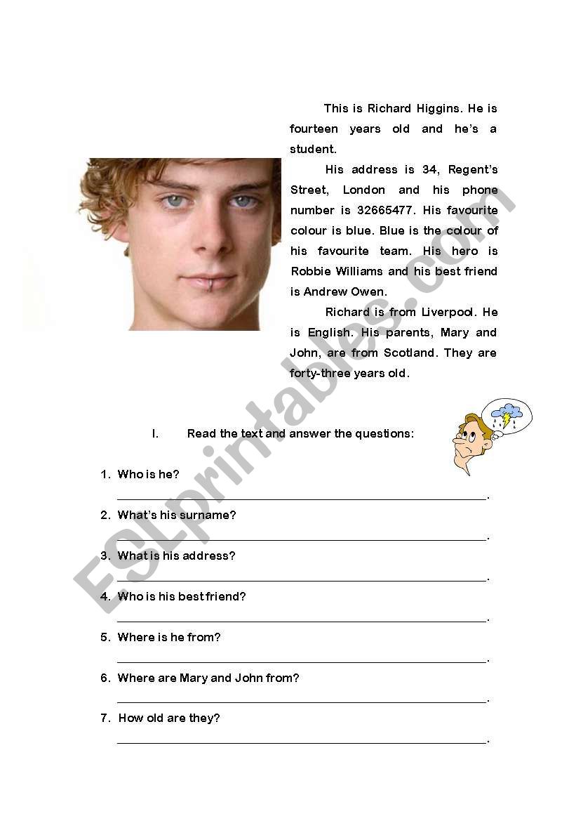 Written test worksheet
