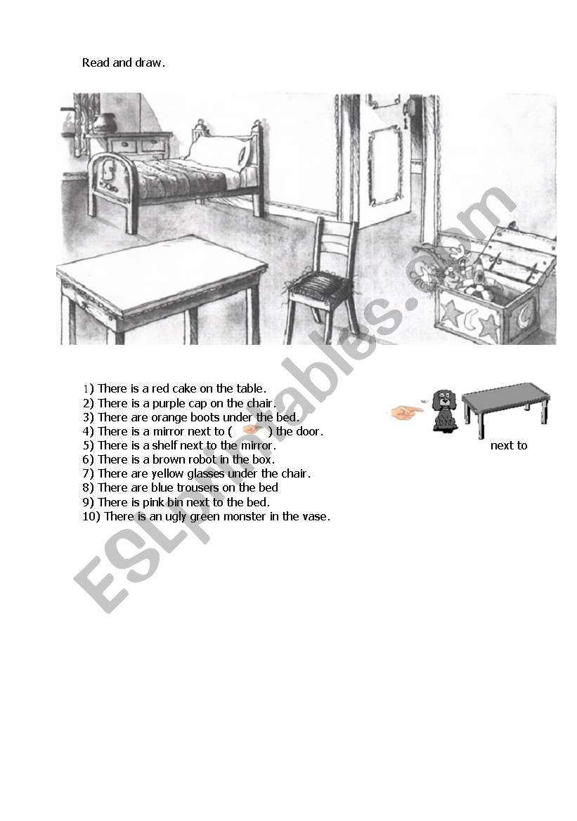 read and draw. worksheet
