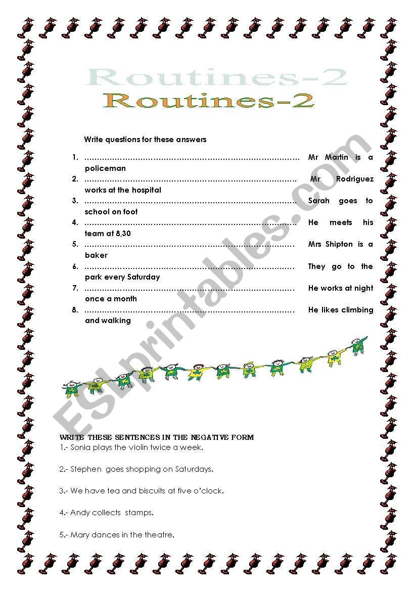 ROUTINES-2 worksheet