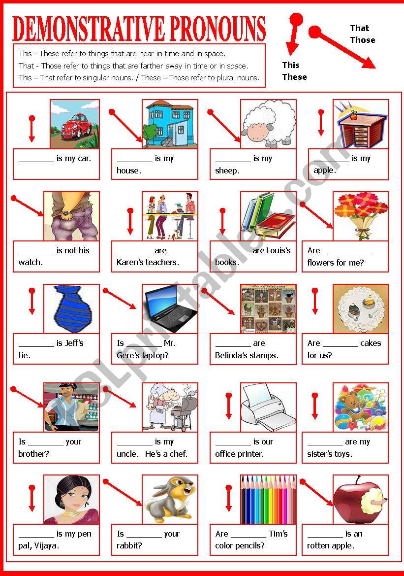 Demonstrative Pronouns  worksheet