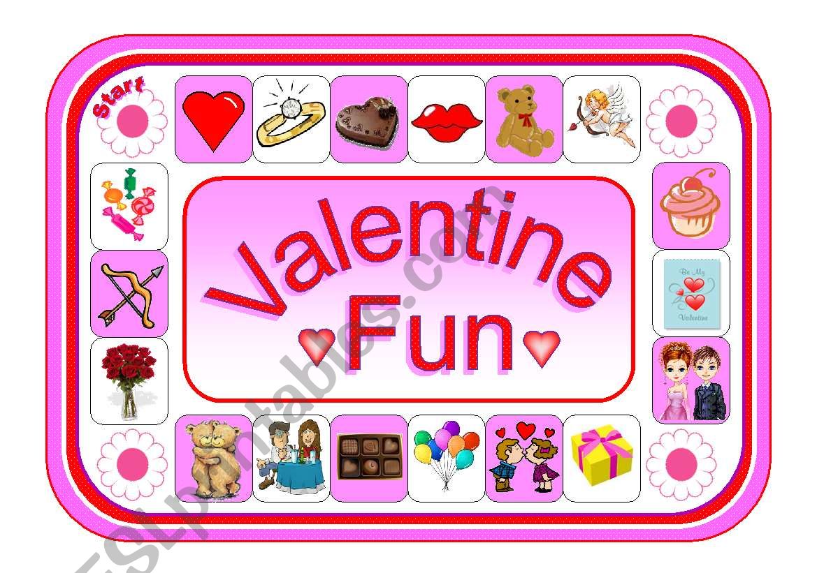 Valentine Fun Board Game with Pictures